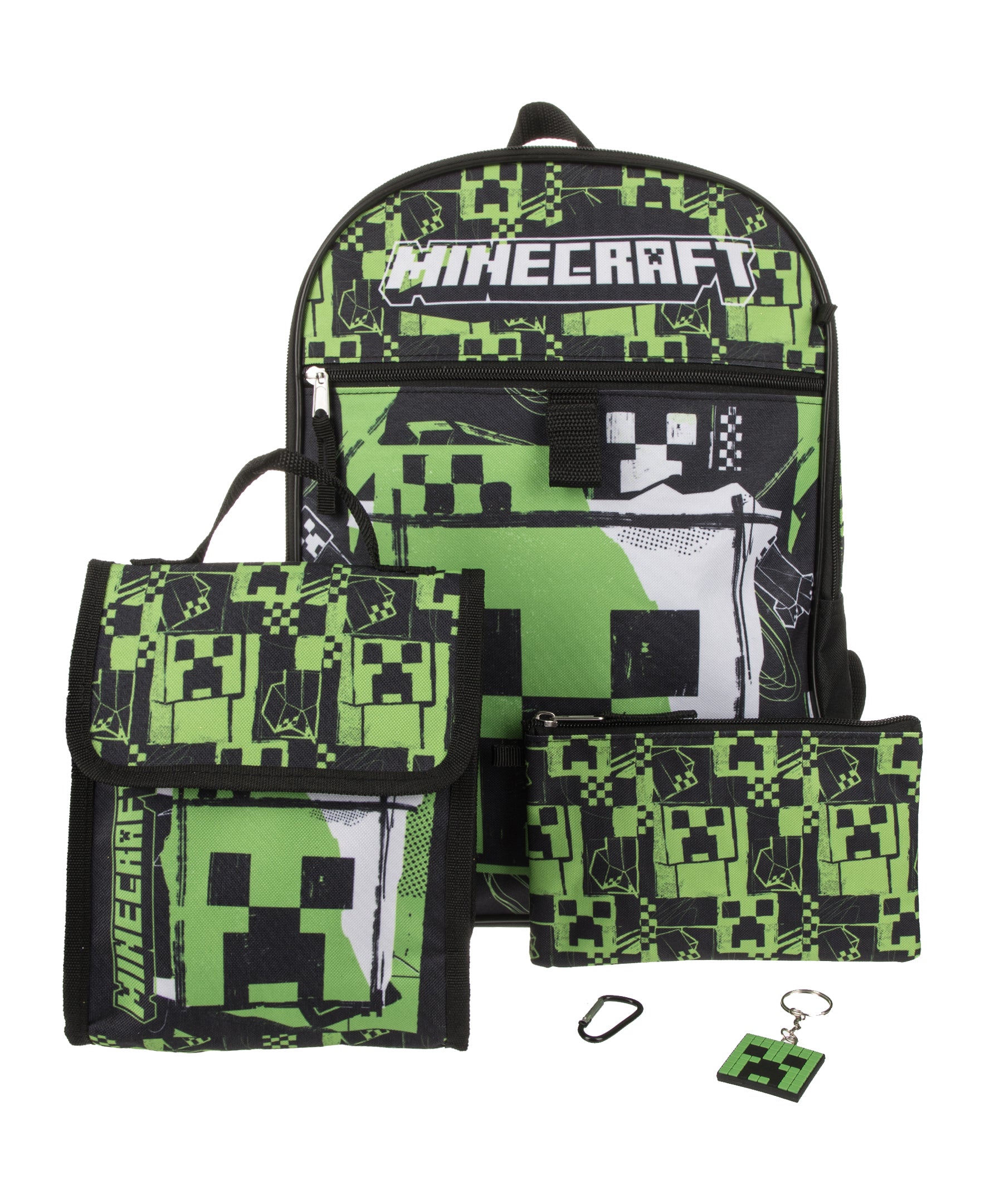 Minecraft Creeper Backpack 5 Piece Set