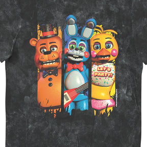 Five Nights At Freddys Freddy, Bonnie & Chica Adults Snowash T-Shirt