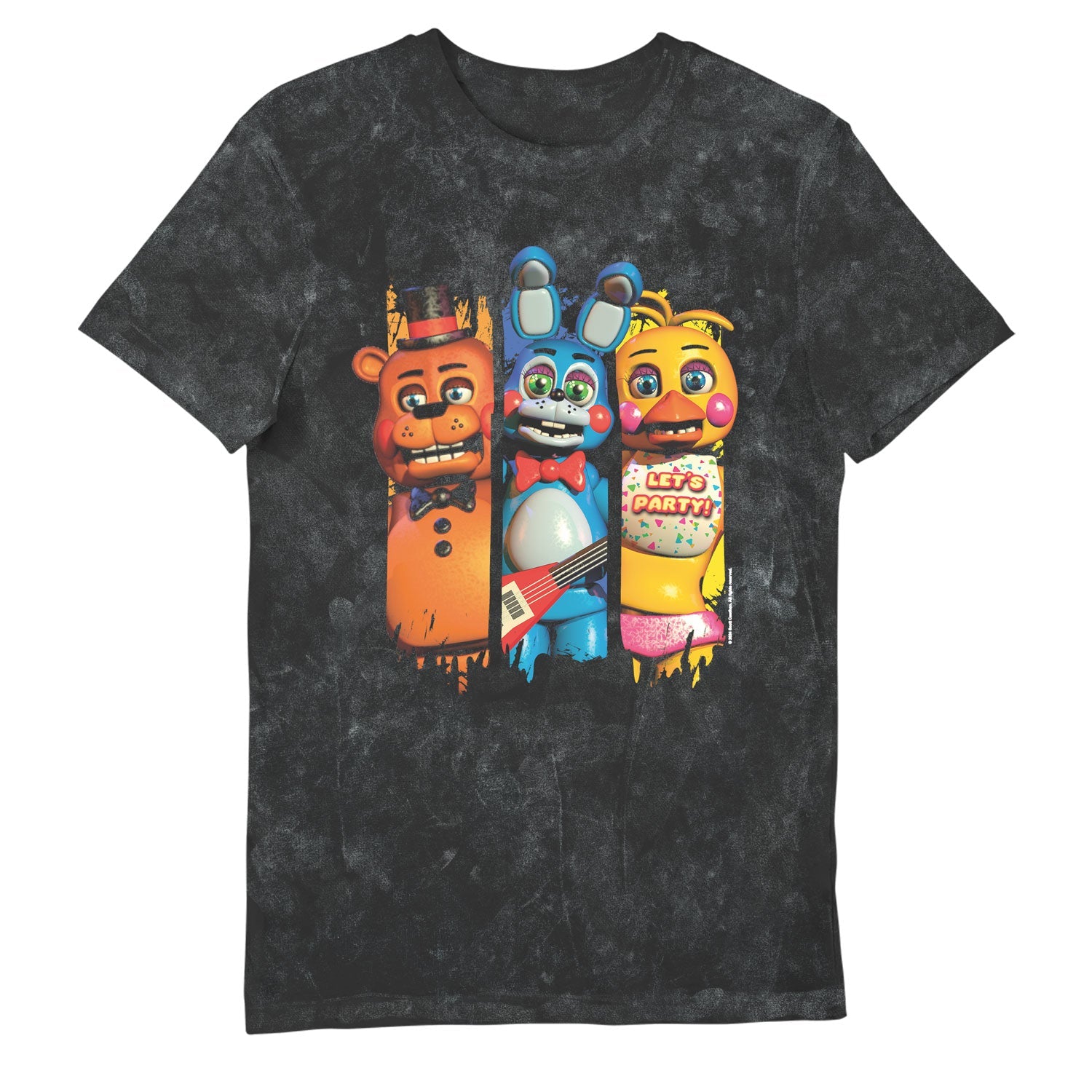 Five Nights At Freddys Freddy, Bonnie & Chica Adults Snowash T-Shirt