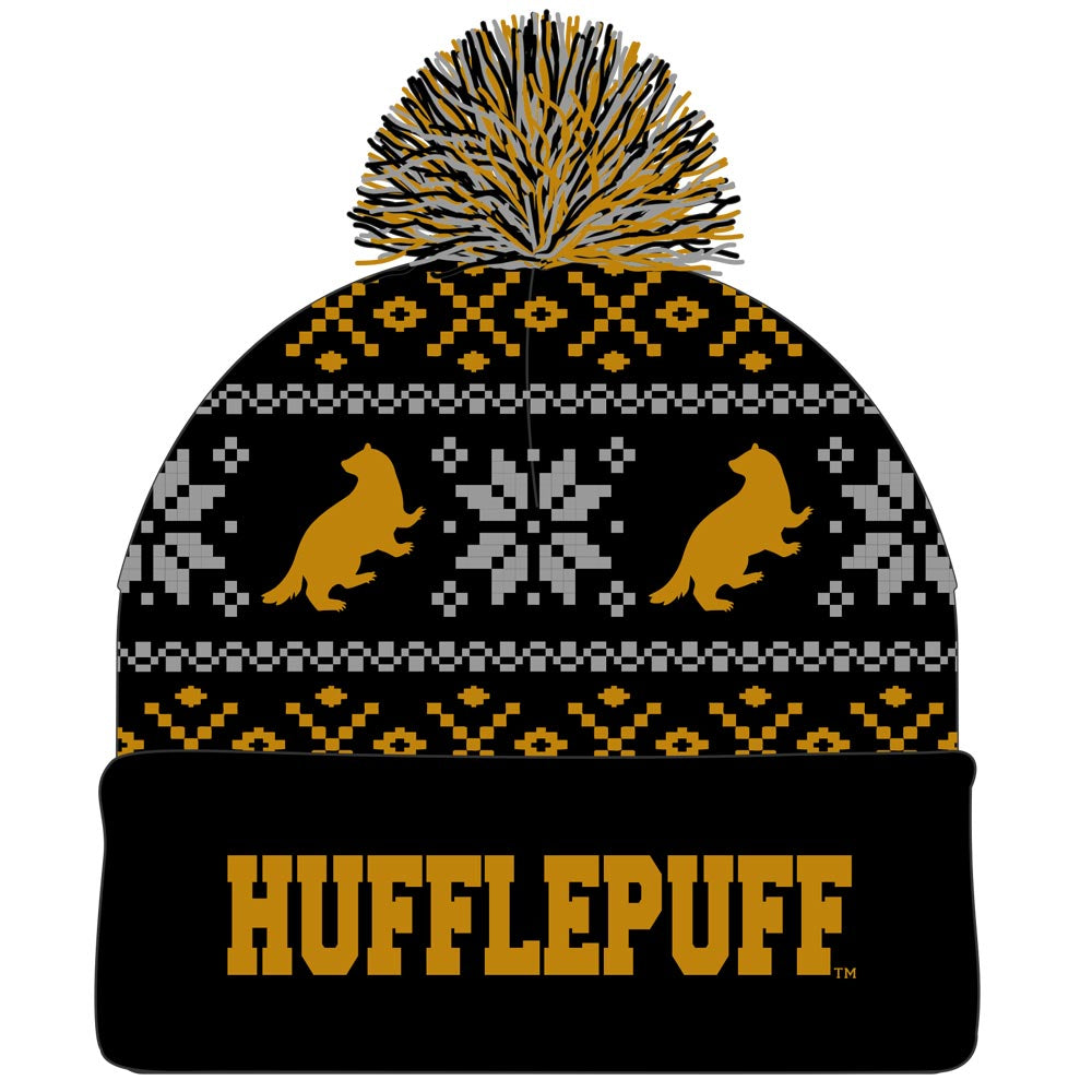 Harry Potter Hufflepuff Jacquard Pom Pom Beanie