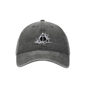 Harry Potter Deathly Hallows Pigment Dye Adult Adjustable Slide Charcoal Grey Cap