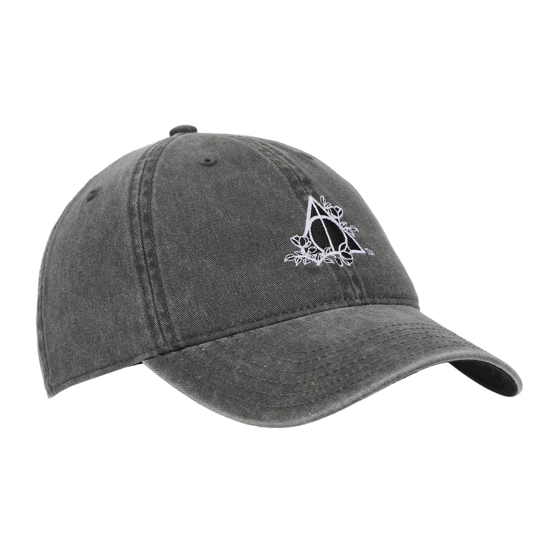 Harry Potter Deathly Hallows Pigment Dye Adult Adjustable Slide Charcoal Grey Cap