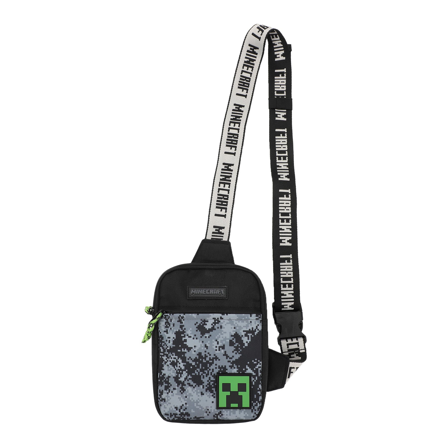 Minecraft Boys Crossbody Shoulder Pouch Black & Grey Bag