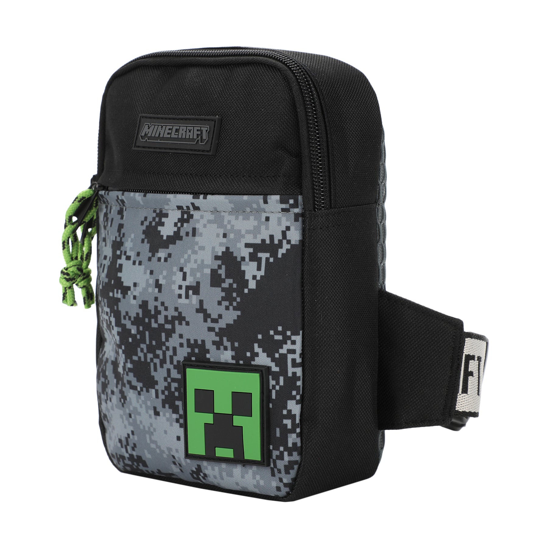 Minecraft Boys Crossbody Shoulder Pouch Black & Grey Bag