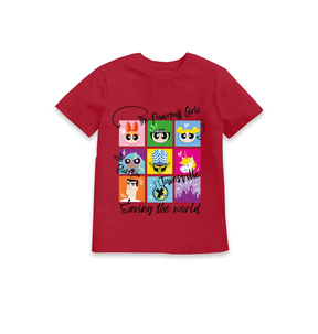 Red Printed Kids T-Shirt Front