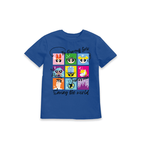 Blue Printed Kids T-Shirt Front