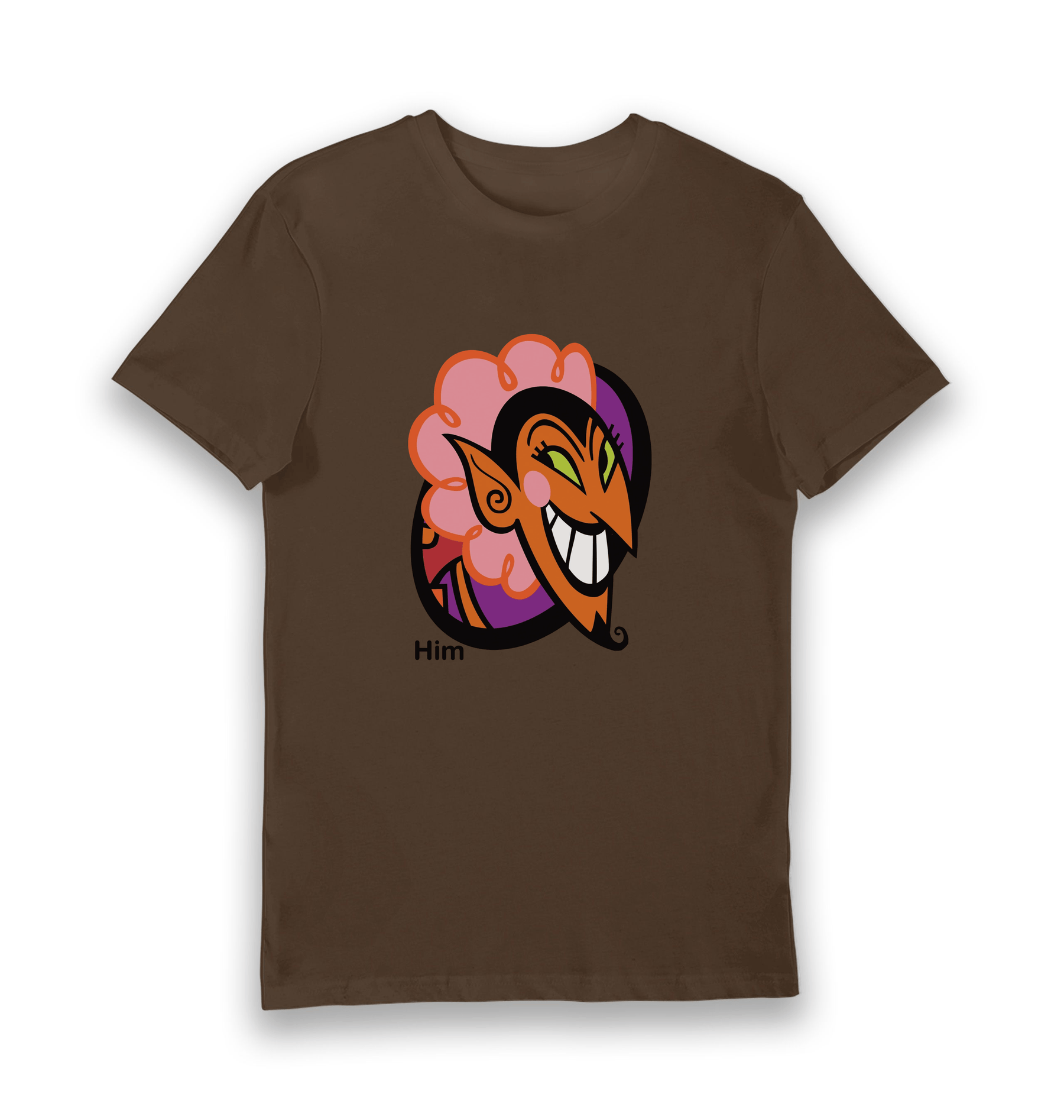 Brown Printed T-shirt Front