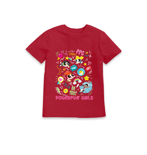 Red Printed Kids T-Shirt Front