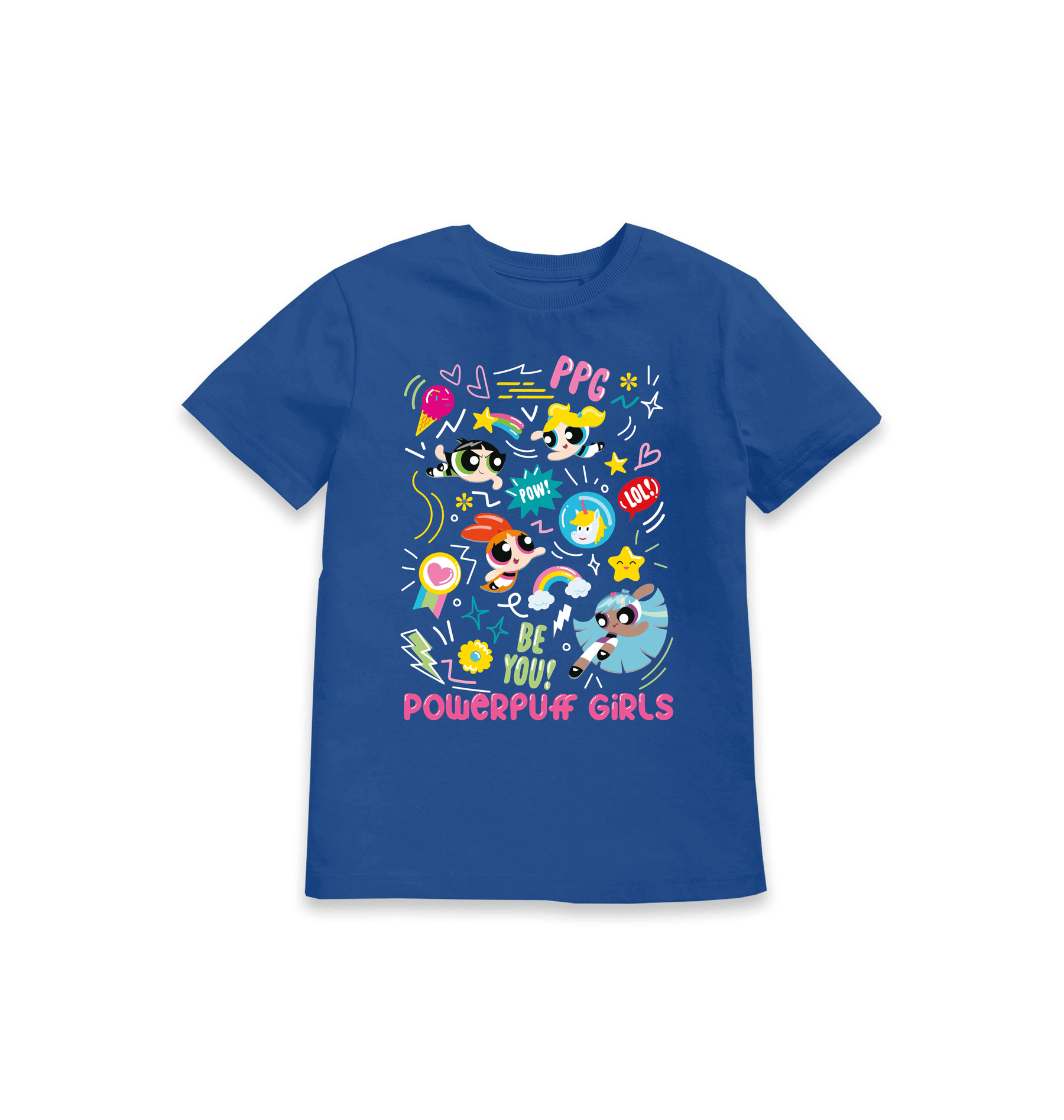Blue Printed Kids T-Shirt Front