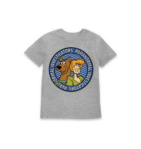 Grey Marl Printed Kids T-Shirt Front