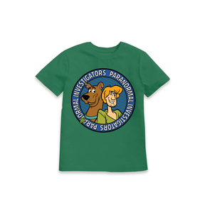 Green Printed Kids T-Shirt Front