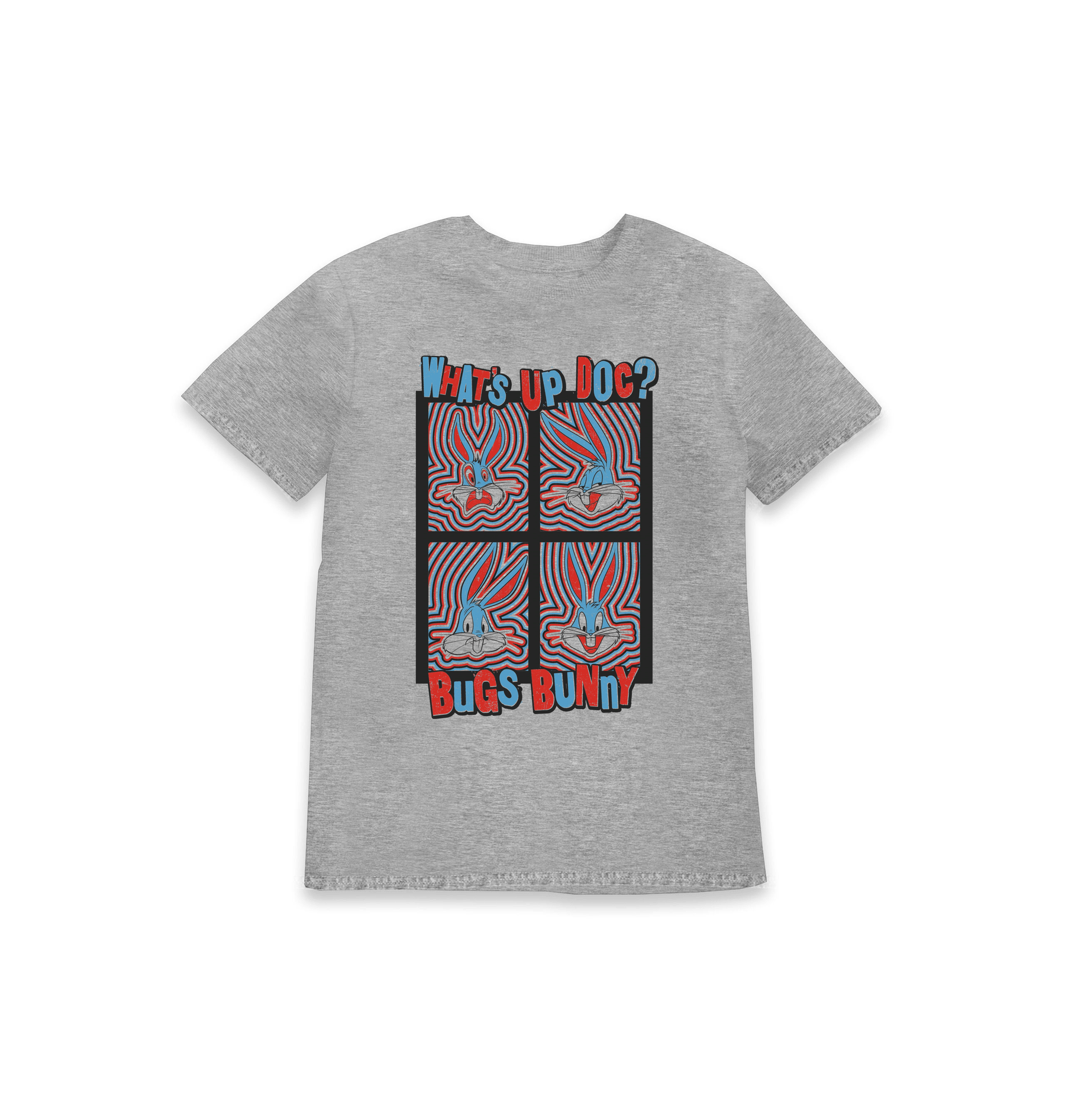 Grey Marl Printed Kids T-Shirt Front