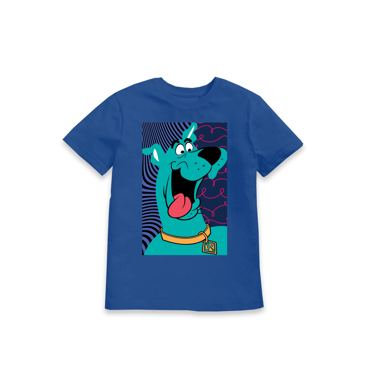 Blue Printed Kids T-Shirt Front