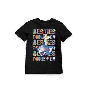 Black Printed Kids T-Shirt Front
