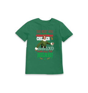 Green Printed Kids T-Shirt Front
