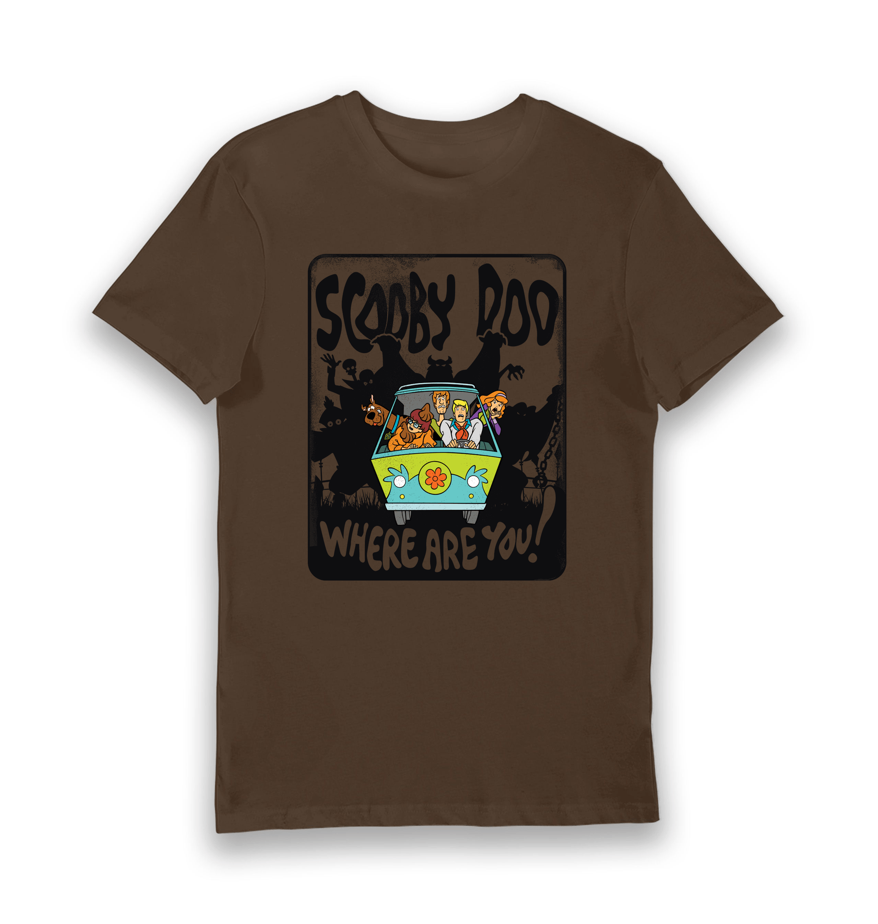 Brown Printed T-shirt Front