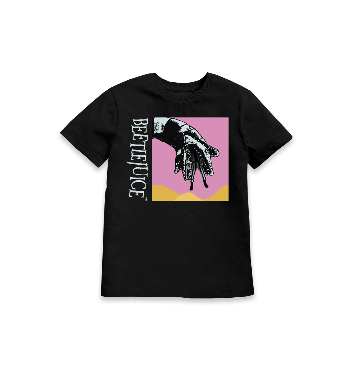 Black Printed Kids T-Shirt Front