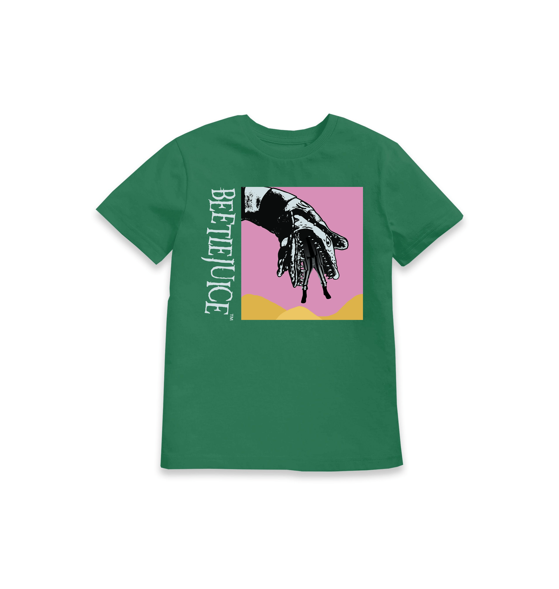 Green Printed Kids T-Shirt Front