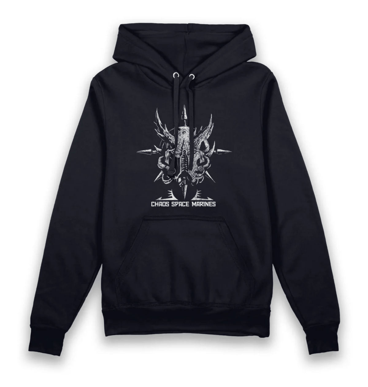 Black Printed Hoody Front