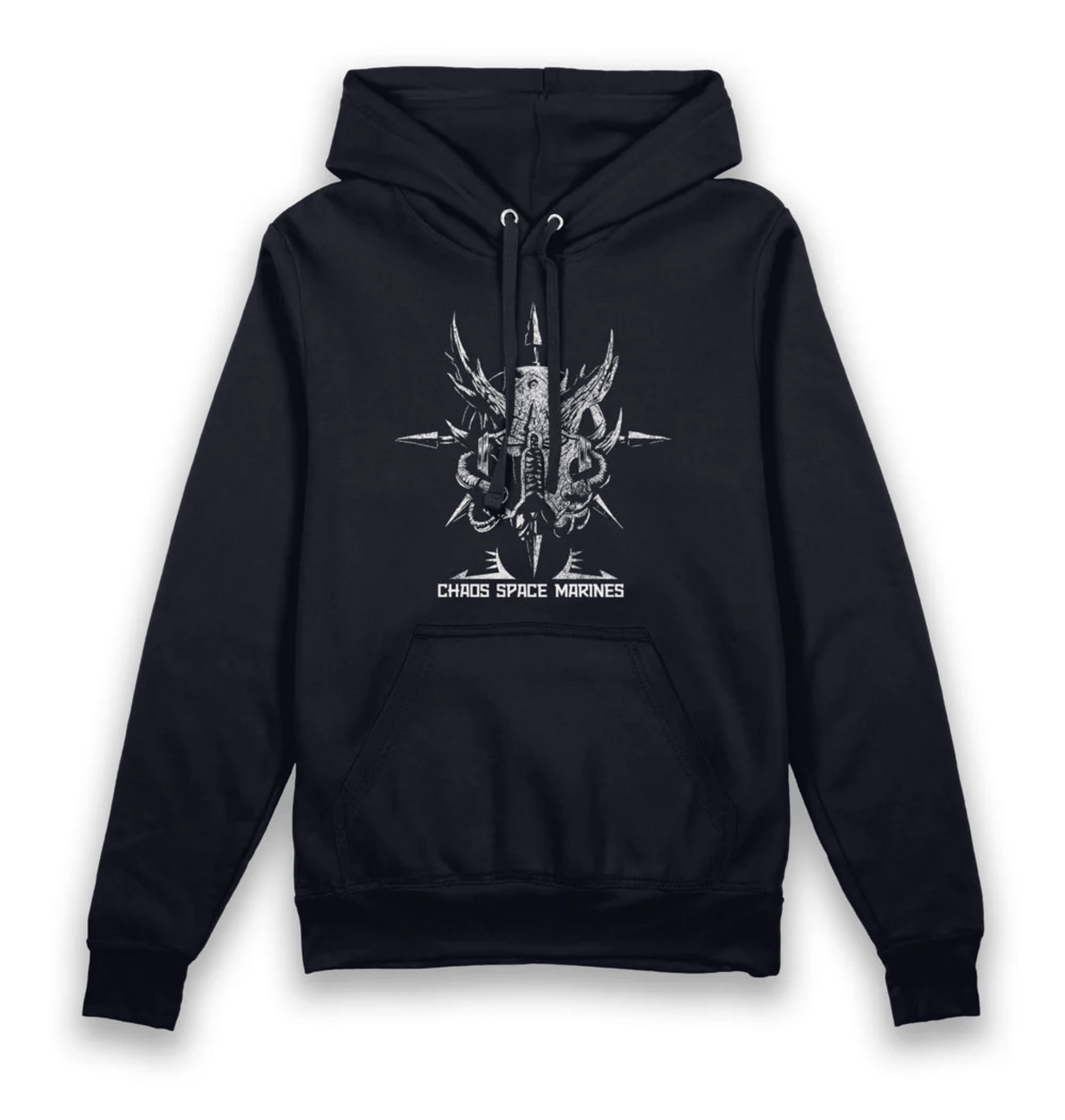Black Printed Hoody Front