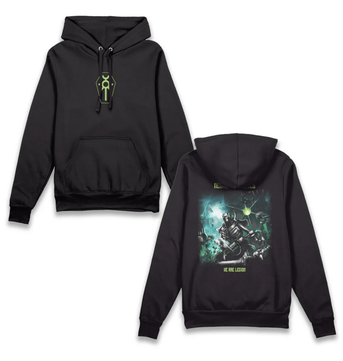 Black Printed Hoody Front