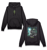 Black Printed Hoody Front