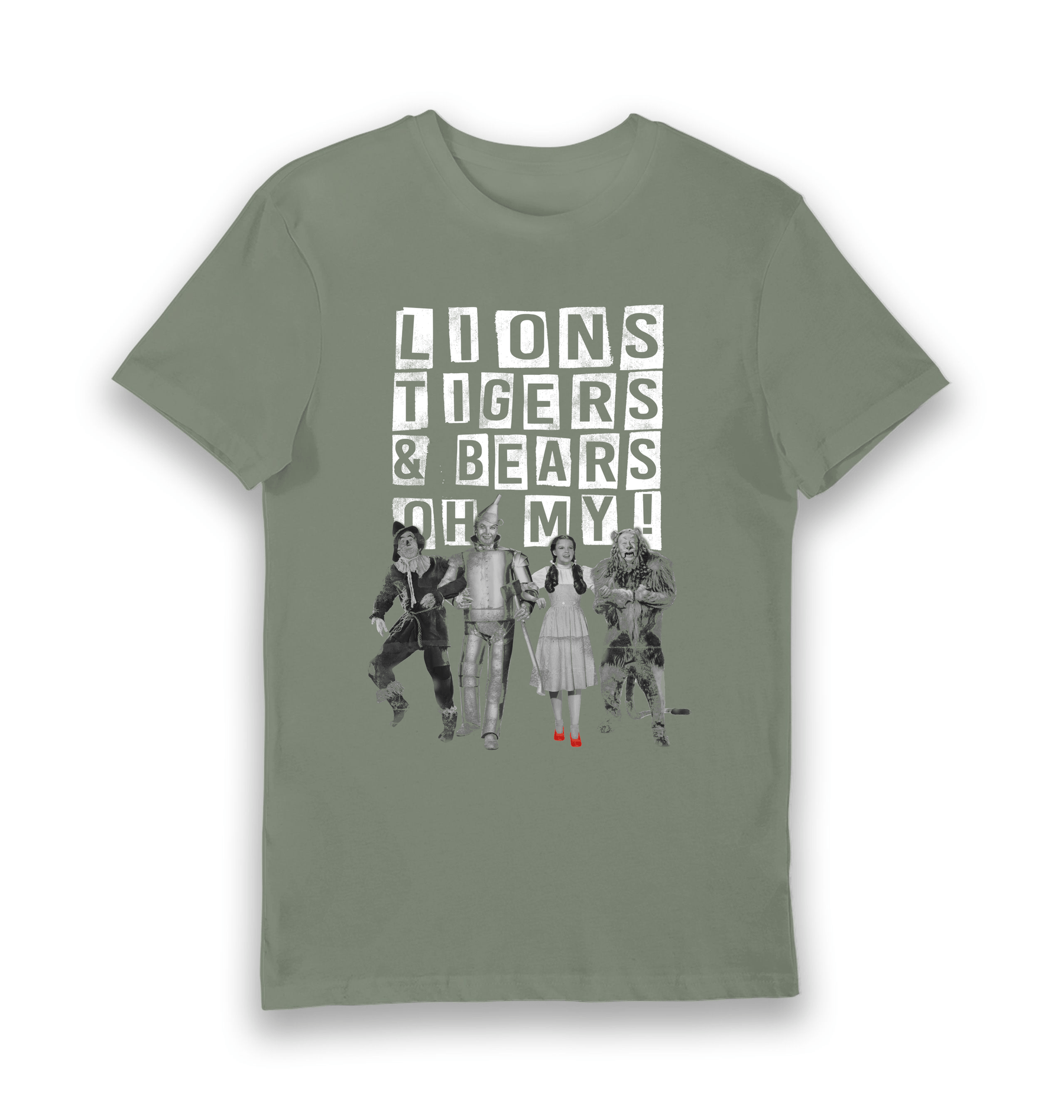 Khaki Printed T-shirt Front