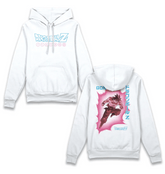 White Printed Hoody Front