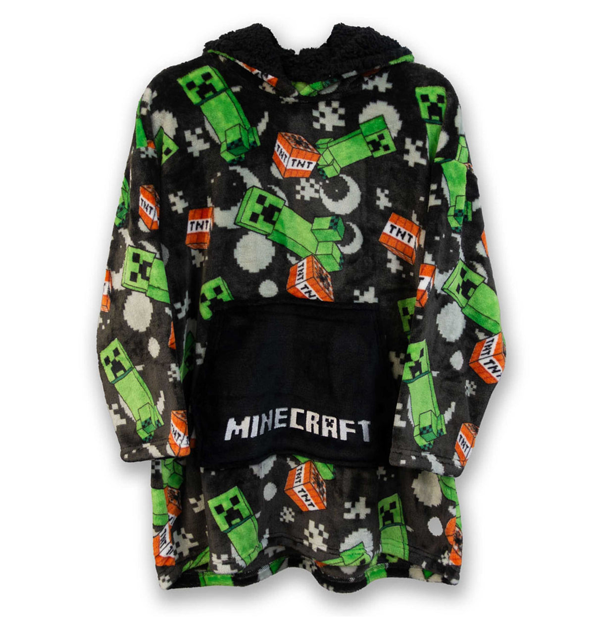 Green Printed Kids Hoodie Front