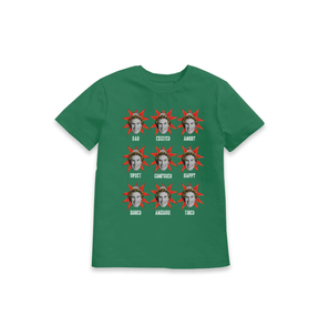 Green Printed Kids T-Shirt Front