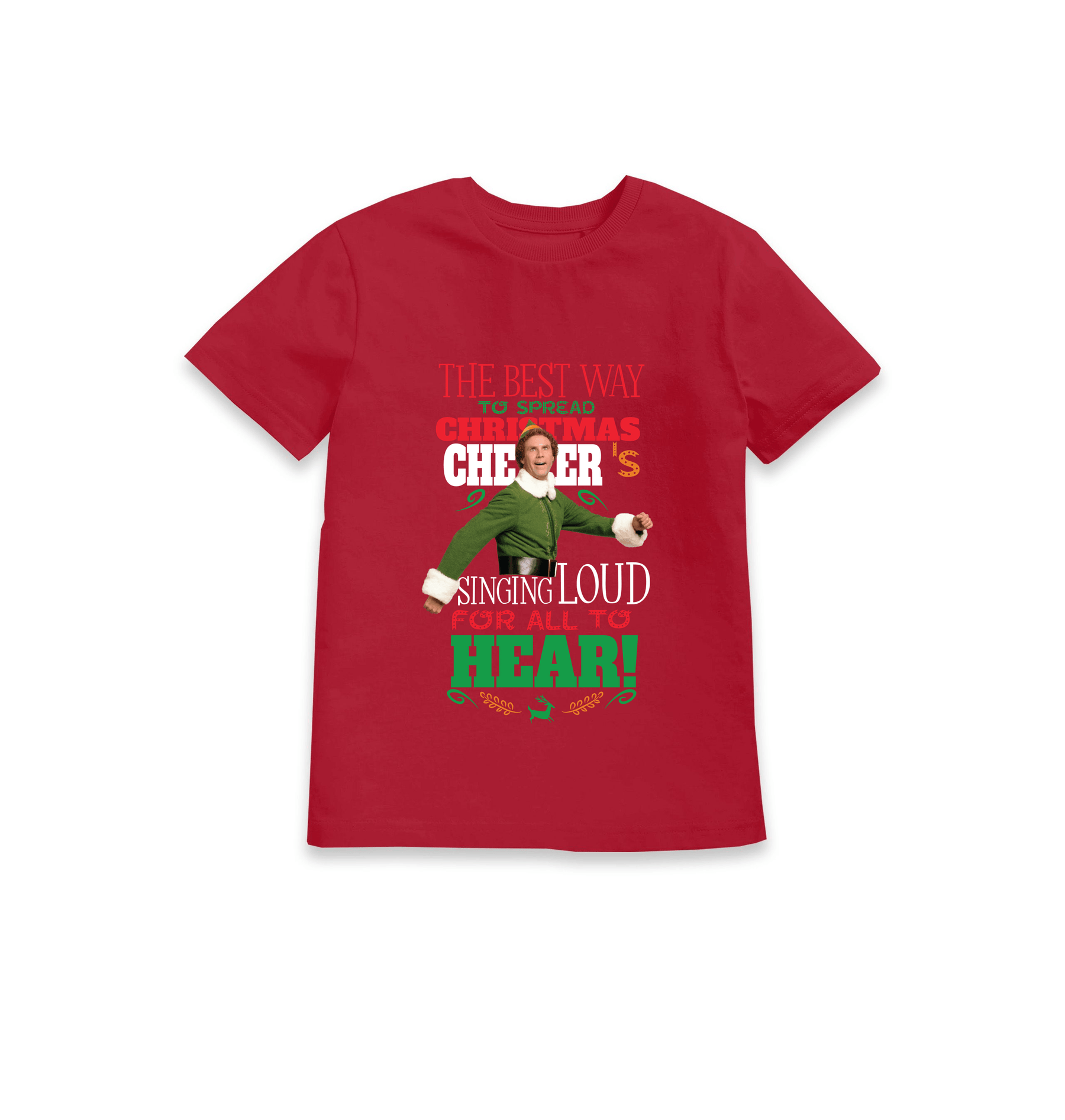 Red Printed Kids T-Shirt Front