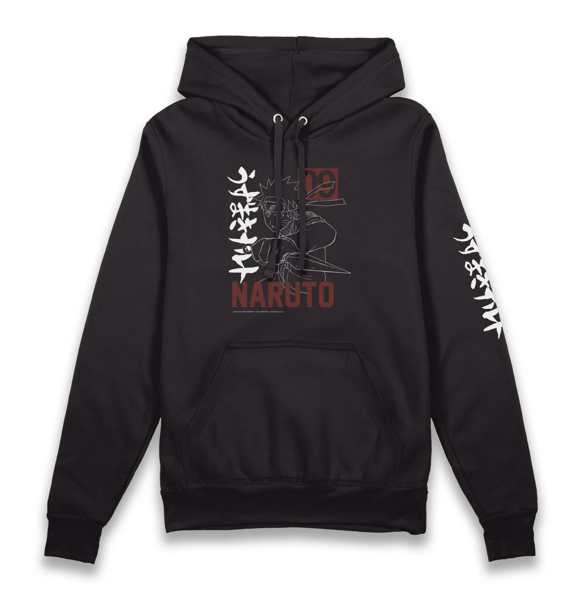 Black Printed Hoody Front