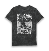 Black Snow Wash Printed T-shirt Front