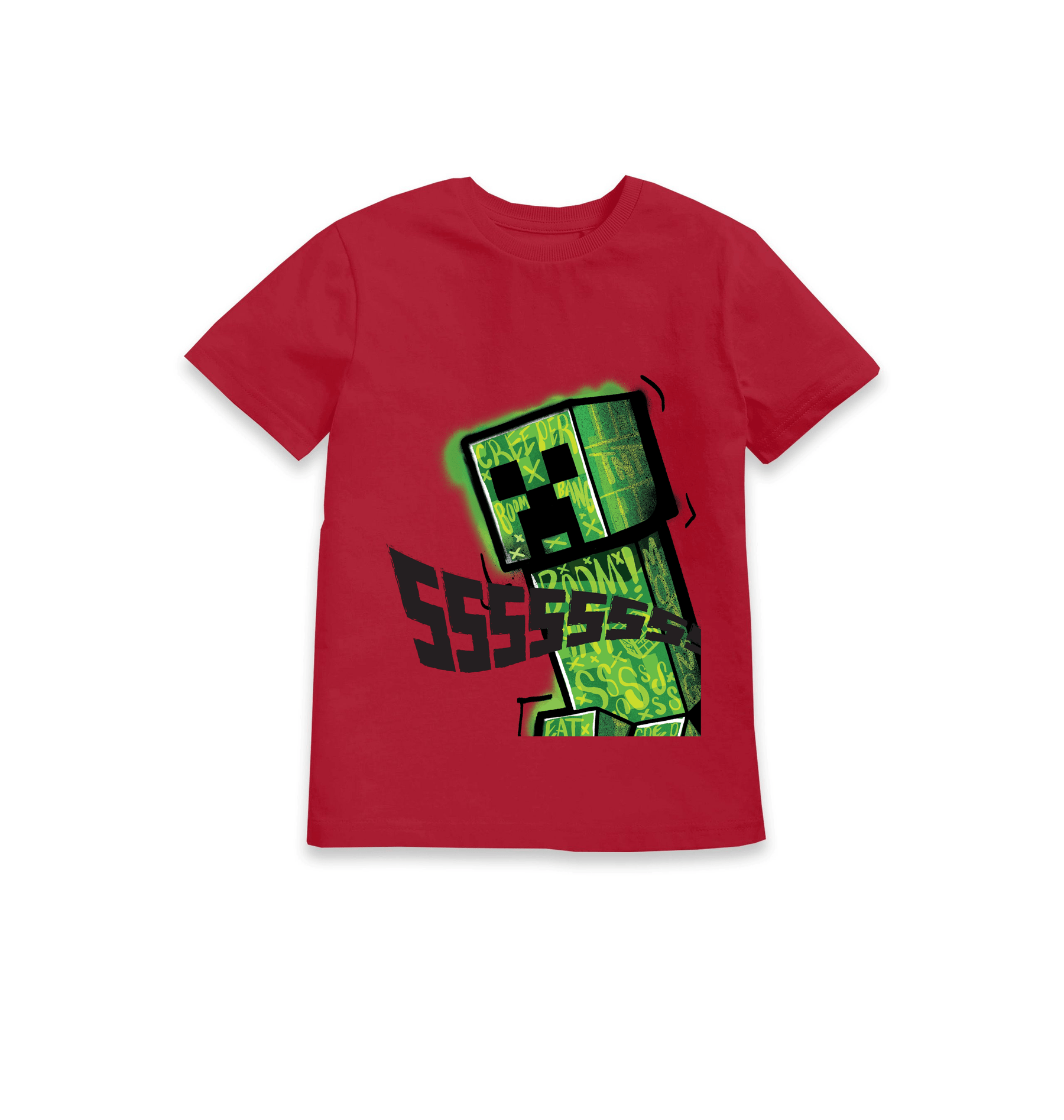 Red Printed Kids T-Shirt Front