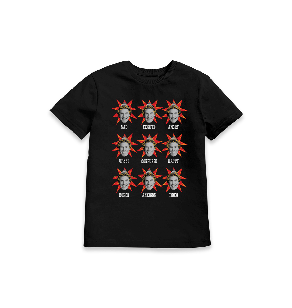 Black Printed Kids T-Shirt Front