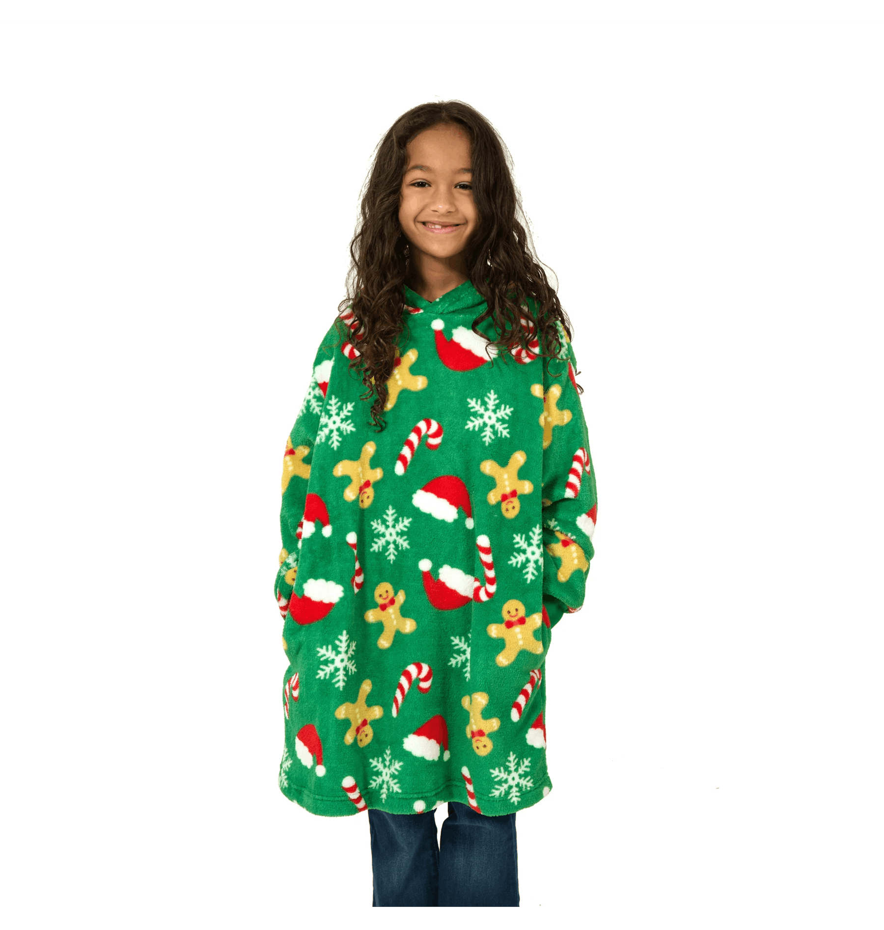 Green Printed Hoody Front