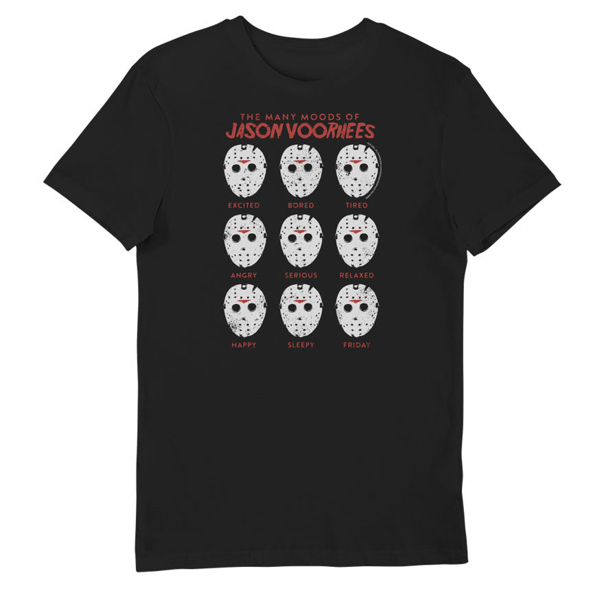 Friday the 13th The Many Moods of Jason Voorhees Adults T-Shirt