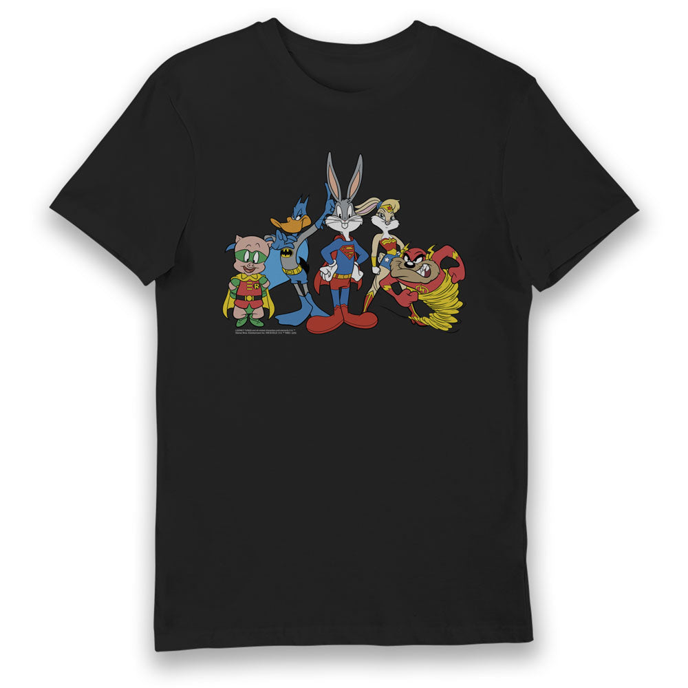 Looney Tunes & DC Comics Justice League Characters Adults T-Shirt