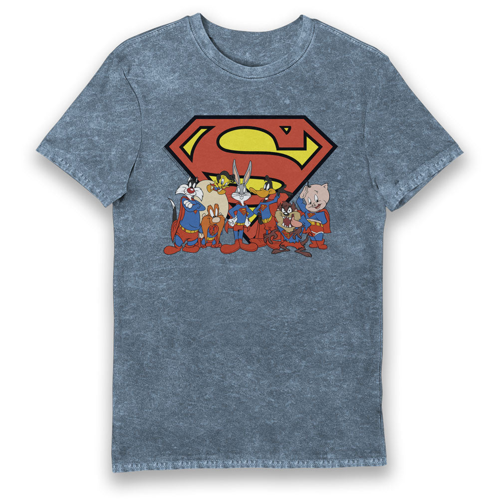Looney Tunes & DC Comics Characters Superman Eco Wash Adults T-Shirt