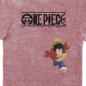 One Piece Luffy Pirates Vintage Red Adults T-Shirt