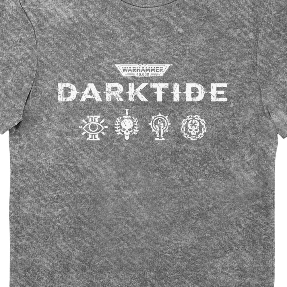 Warhammer 40,000 Darktide Character Class Symbols Grey Eco Wash Adults T-Shirt