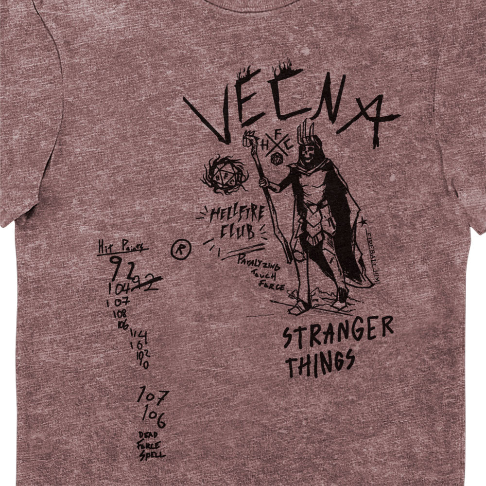 Stranger Things Vecna D&D Scribble Eco Stonewash Adults T-Shirt