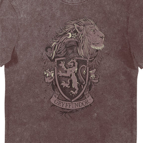 Harry Potter Gryffindor House Crest Red Vintage Style Adults T-Shirt