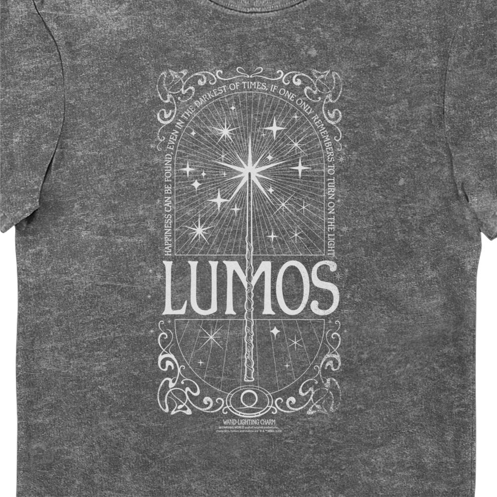 Uitgestorven schending door elkaar haspelen Harry Potter Lumos Wand Eco Stonewash Adults T-Shirt