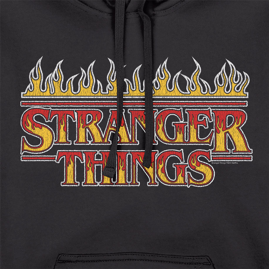 Stranger Things Flames Logo Adults Hoodie