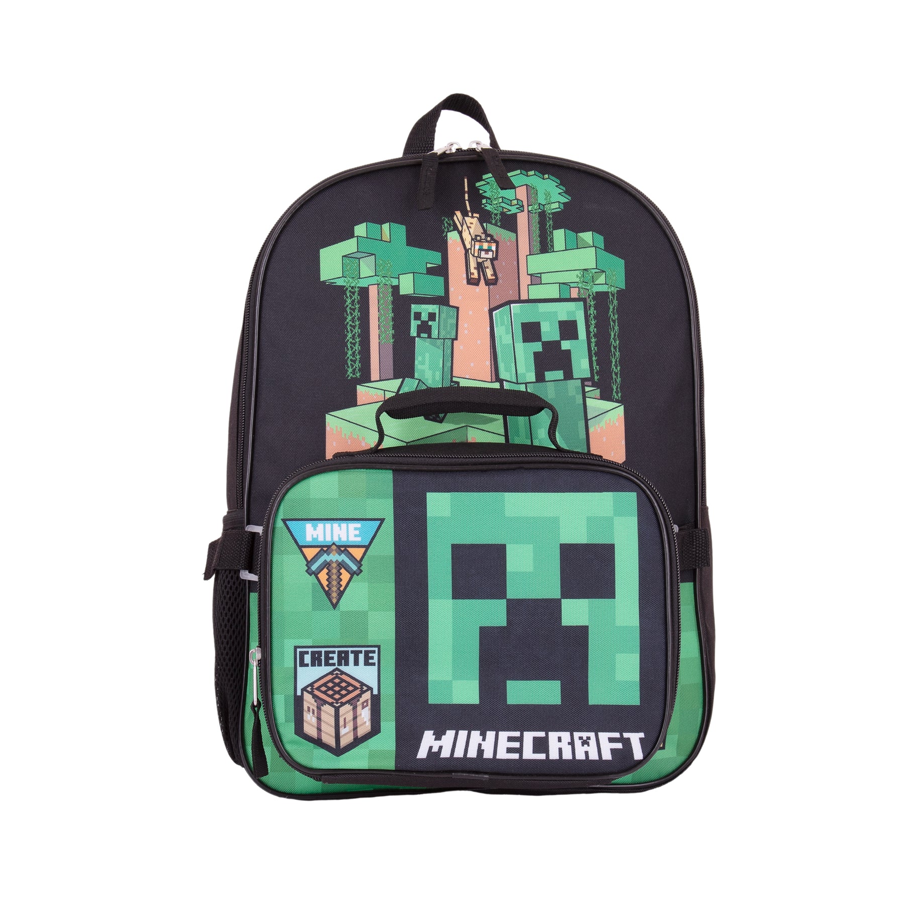 Minecraft Backpack With Lunch Bag Kids Back To School 2 Piece Set