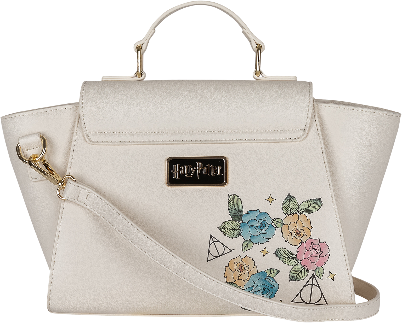 Harry Potter Deathly Hallows Floral Tattoo Premium Handbag