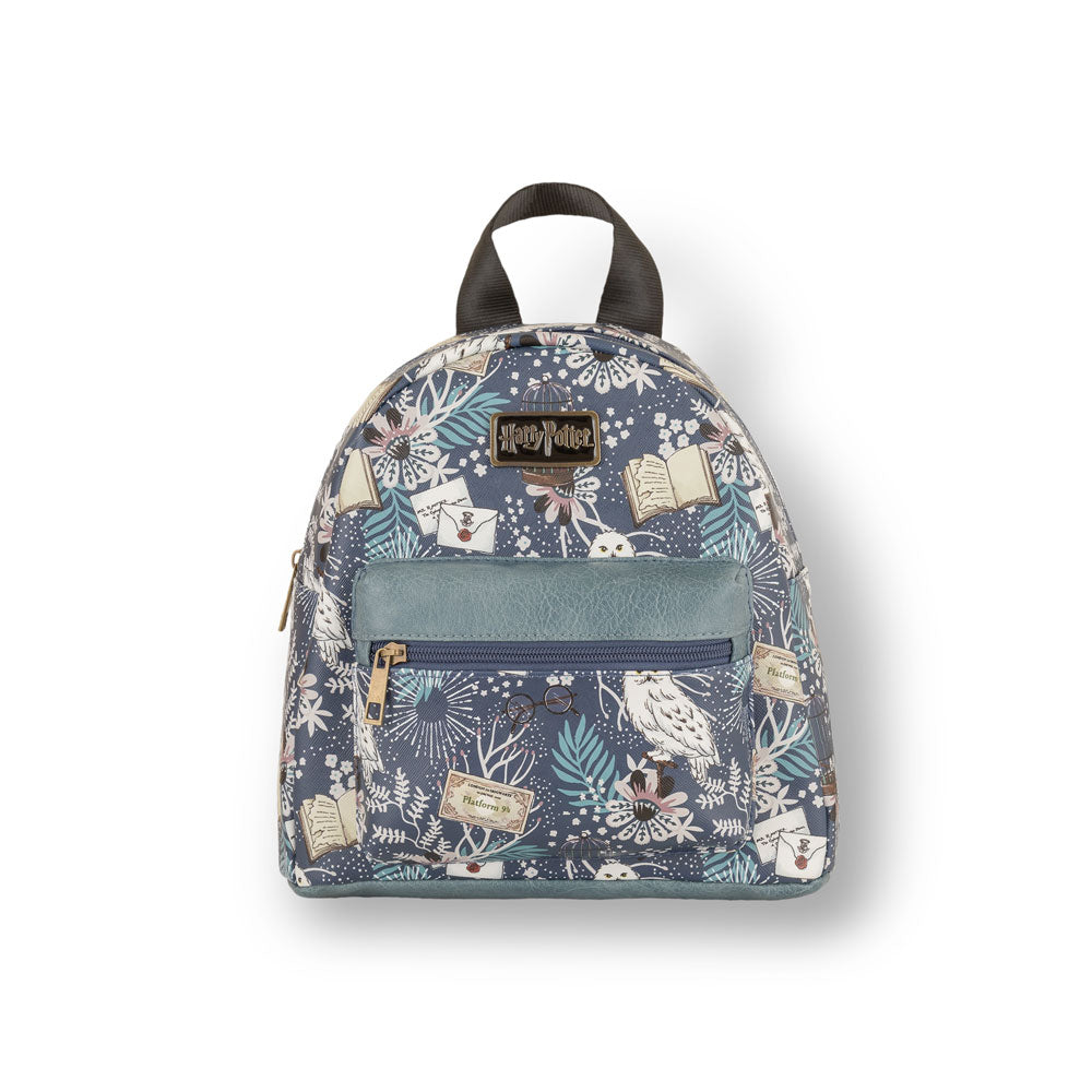 Harry Potter Mid Blue Floral Print Hedwig Mini Backpack