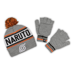 Naruto Kids Pom Pom Beanie & Glove Set