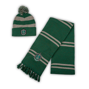 Harry Potter Slytherin Adults Hat and Scarf Winter Set